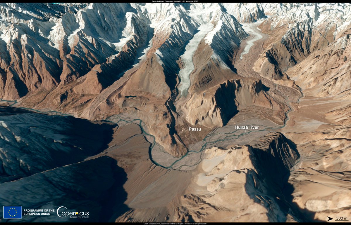CopernicusEU's tweet photo. #ImageOfTheDay
Glaciers in the Himalayan mountain range are predicted to lose up to 75% of their ice ๐ง by the end of the century due to global warming
โฌ#Sentinel2 ๐ช๐บ๐ฐ๏ธimage of Passu ๐ต๐ฐ, one of the villages threatened by #ClimateChange-induced glacial lake flooding https://t.co/ob9ZsroTIt