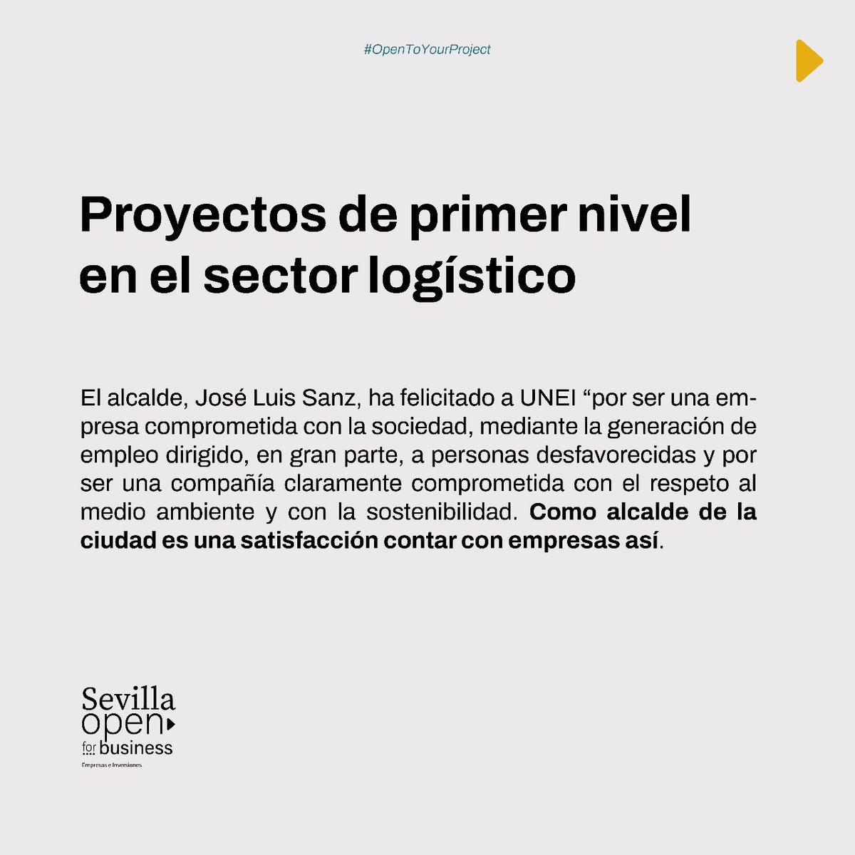 SevillaOFB's tweet photo. 📦 UNEI ha ampliado su plataforma logística de frío en Sevilla inaugurada por el alcalde @jlsanzalcalde.
📈 Desde @sevillaofb seguimos trabajando para atraer nuevas e interesantes inversiones a nuestra ciudad, y por supuesto, a disposición de UNEI.
#OpenToYourProject https://t.co/T093NlJrUL