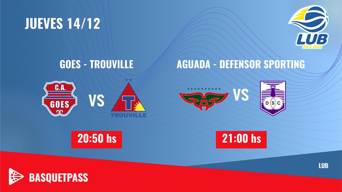 basquetpass_uy's tweet image. 2️⃣ duelos en el jueves de @lubfubb por #basquetpass 

💻 Suscribite y seguí ambos partidos en vivo por basquetpass.tv