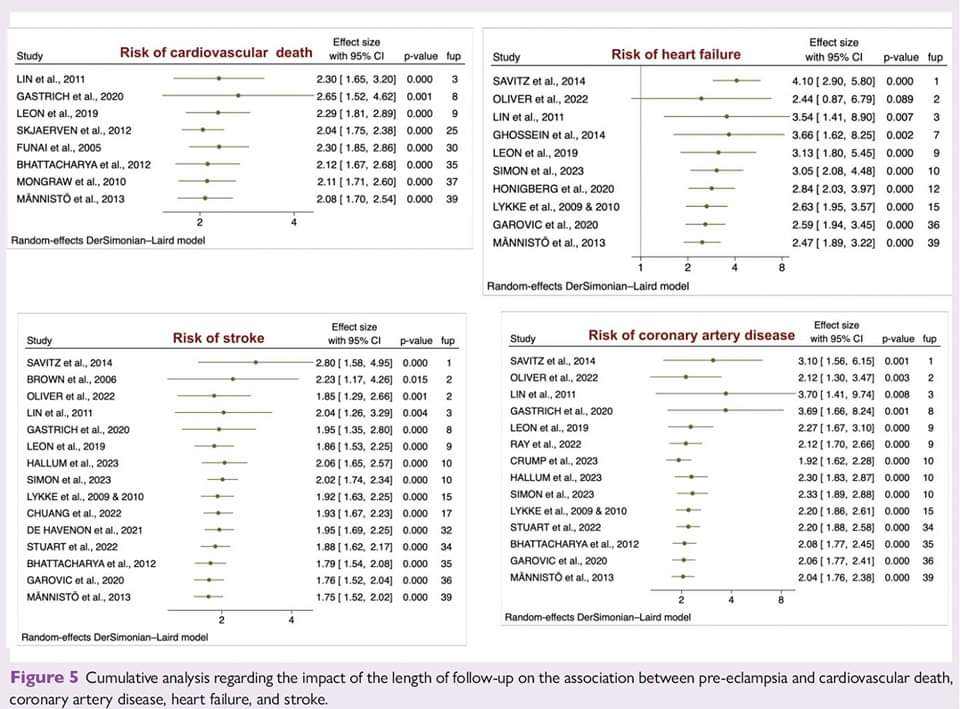 Women who experienced pre-eclampsia have a persistent two-fold increased cardiovascular risk – evident until four decades later! Check this meta-analysis of 22 studies including >13 million women in bit.ly/3GuSacy 

#EHJQCCO #CVD #CardioEd #CardioTwitter #Cardiology