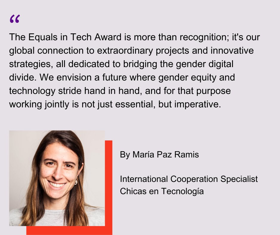 EQUALS Skills Coalition partners, @chicasentec express what the #EQUALSinTech Awards mean to them as they champion systemic change in Latin America, harnessing technology to empower young women. Learn more about the 2023 #EQUALSinTech Award Winners - equalsintech.org/awards