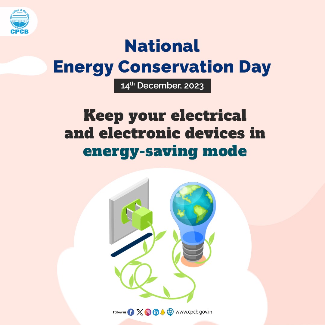 Efficient use of #energy helps in reducing the #CarbonEmissions & building a #SustainableEnvironment. This #NationalEnergyConservationDay, let’s recognise & encourage endeavours of industries & establishments in reducing energy consumption. #SaveEnergy @byadavbjp