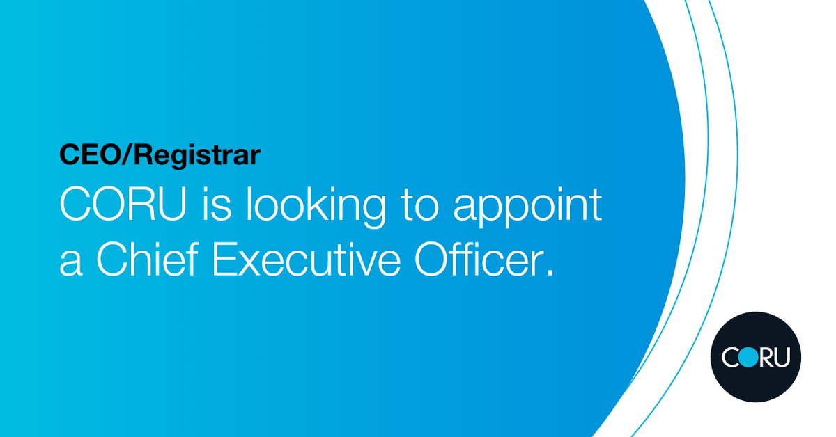 📣 CORU seeks to appoint a CEO/Registrar. Reporting to the Chair of Council, the CEO/Registrar will execute CORU's business plan and implement the Health and Social Care Professionals Council's strategy for 2022-2026. For further information on the role >>