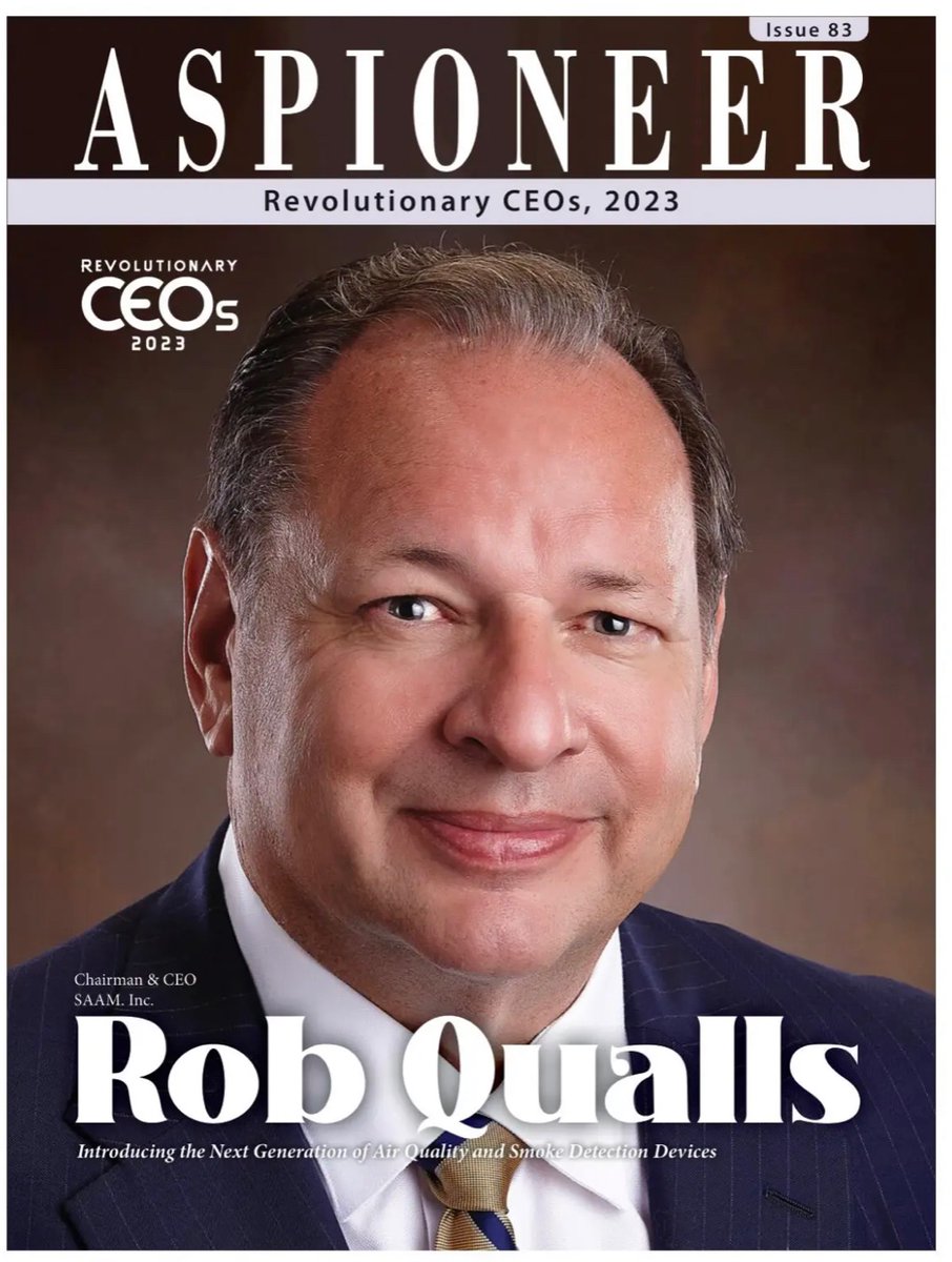 Thank you Aspioneer for honoring our CEO, Rob Qualls, and the entire SAAM Inc. team on the cover of your latest edition! Technology driven by saving lives from dangerous air contaminants and fire. 

Are You Safe? ™