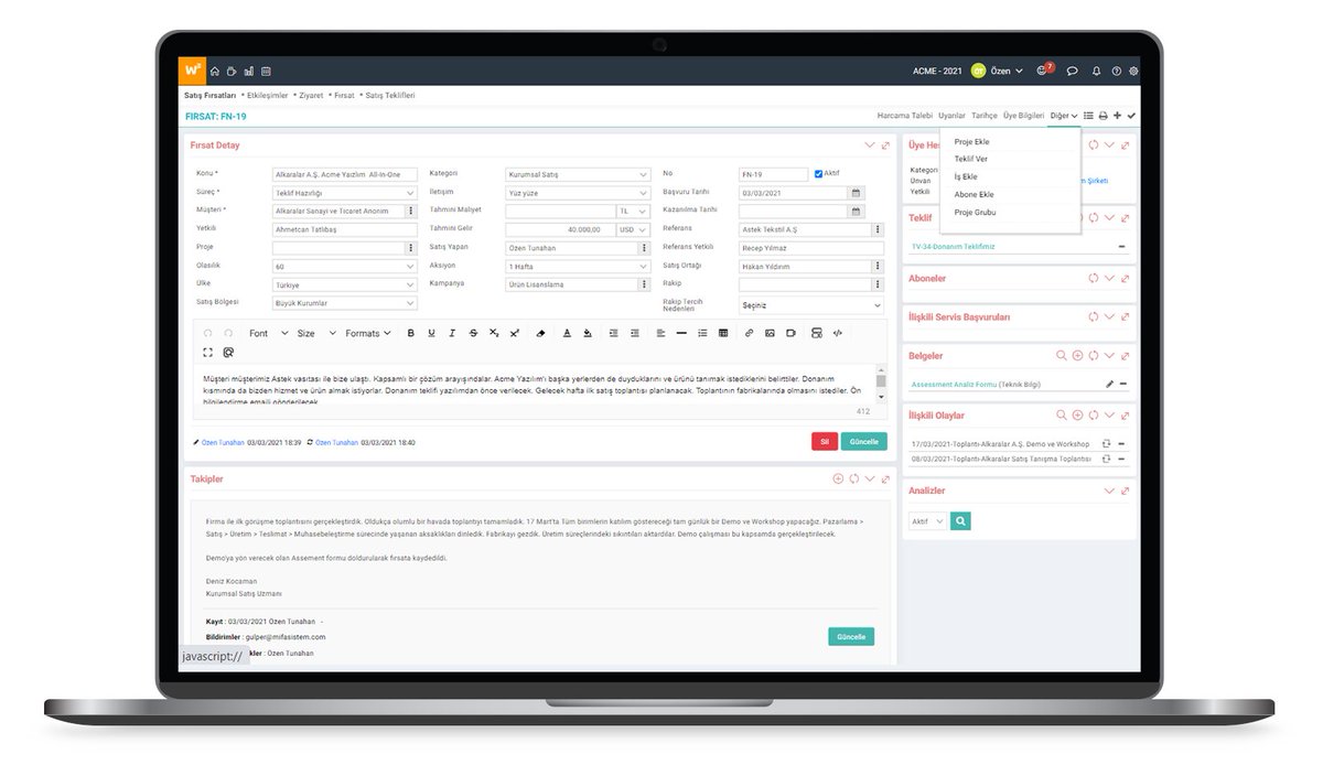MarselBilisim's tweet image. CRM

Müşteri İlişkileri

Workcube, hedef kitle analizinden satış sonrası hizmetlerin yönetimine kurumlarda müşteri ilişkileri yönetiminin tüm süreç ve aşamalarını destekler. 
#Marsel #workcube #crm