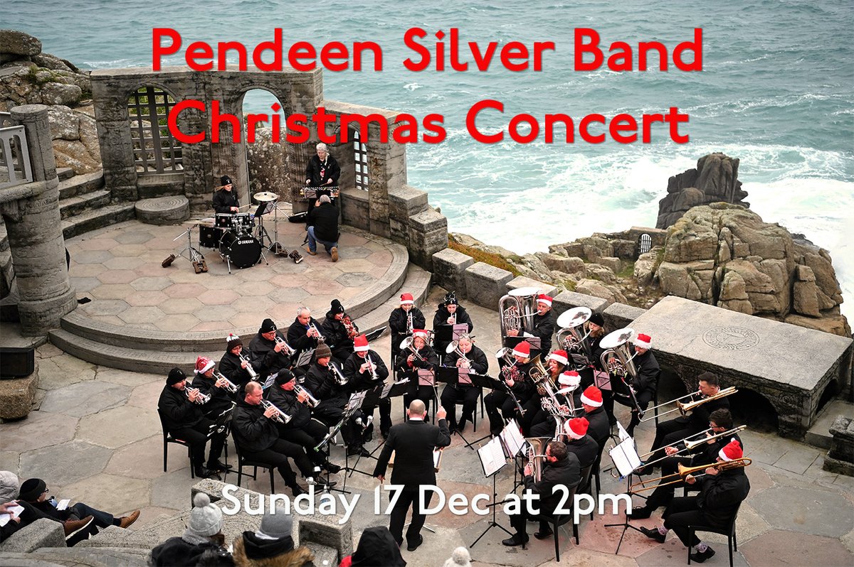 The weather forecast is looking good for Pendeen Silver Band at the Minack this Sunday afternoon. Last chance to get your tickets for this afternoon of festive music and rousing tunes. Do join us! Book now. ow.ly/wP5T50QhgX7