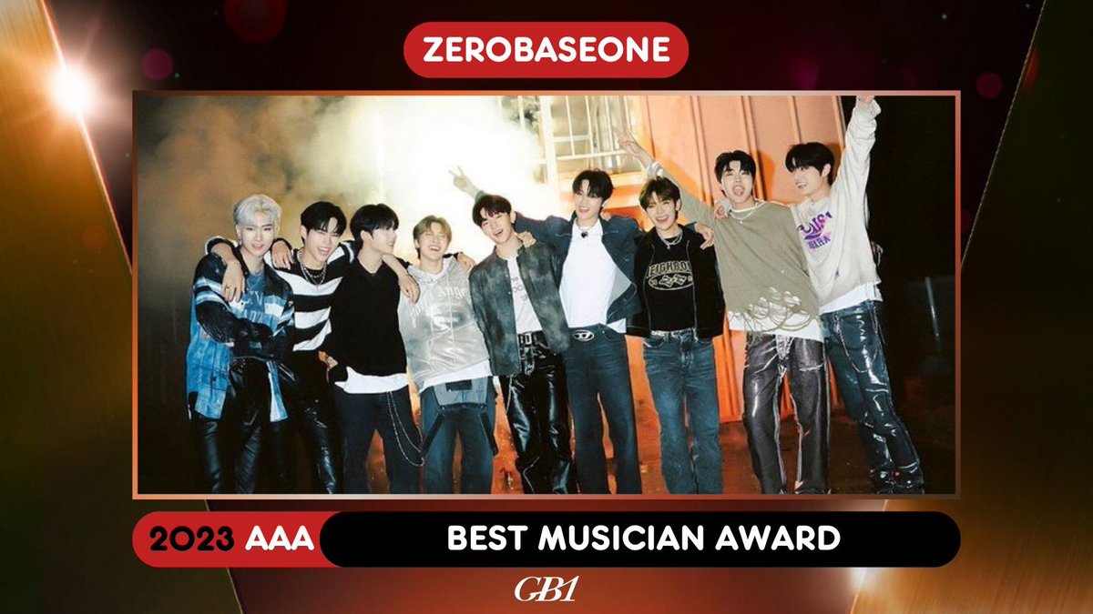 DOUBLEBASEONE_'s tweet photo. [🏆] Congratulations to #ZEROBASEONE for winning BEST MUSICIAN AWARD at the 2023 ASIA ARTISTS AWARDS!

#ZB1LightsUpAAAinPH
#AAA2023inPH
#ZEROBASEONE https://t.co/1w4DeratCh