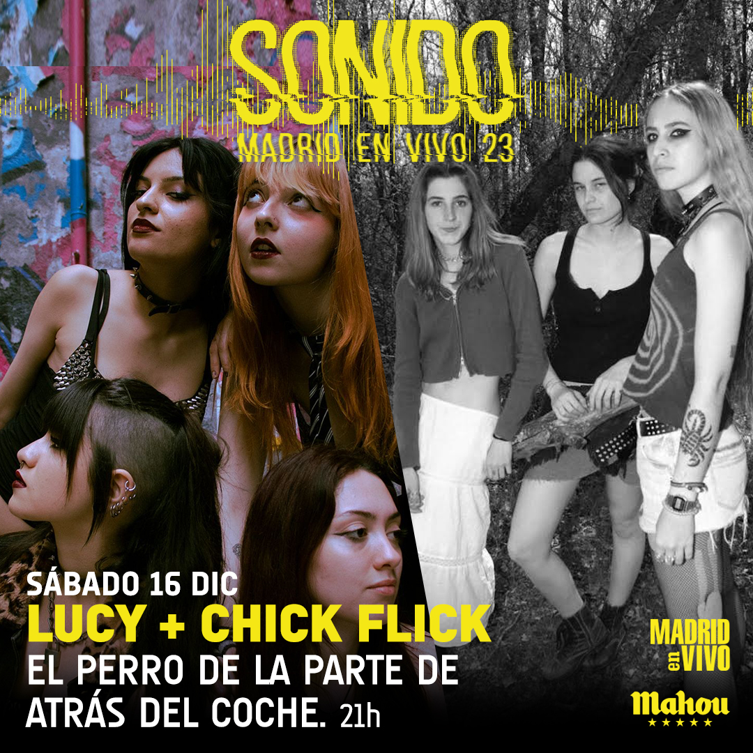 madridenvivo's tweet image. 🗓️ Sábado 16 de diciembre
🎸 SAT’N SHOT
📍 @salacadillac 
⌚ 23:30h

🎸 LUCY + CHICK FLICK
📍 @elperroclubmad 
⌚ 21:00h.

🎸 MARCOS DEL VALLE
📍 @RINCONDELARTENU 
⌚ 22:30h.

🍻 Siempre, con @mahou_es 
🔎Toda la info en madridenvivo.com