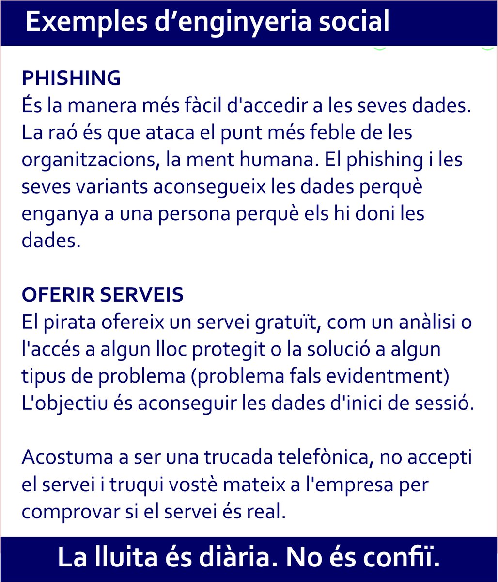 DataRisc's tweet image. Aneu amb compte amb les trucades massa bones. La vostra informació personal és tan valuosa com els vostres diners.

#phishing #engineriasocial #ciberseguretat