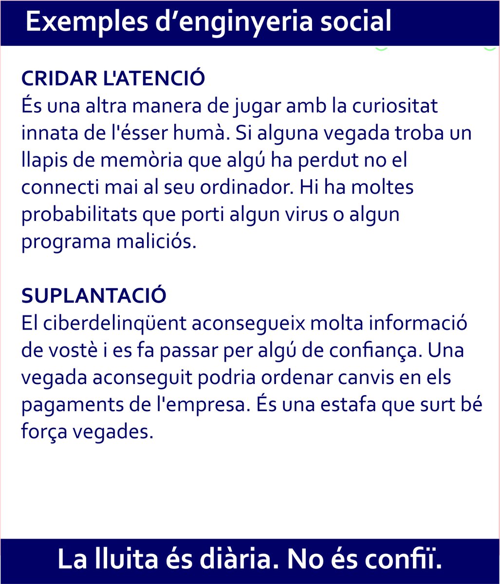 DataRisc's tweet image. Aneu amb compte amb les trucades massa bones. La vostra informació personal és tan valuosa com els vostres diners.

#phishing #engineriasocial #ciberseguretat