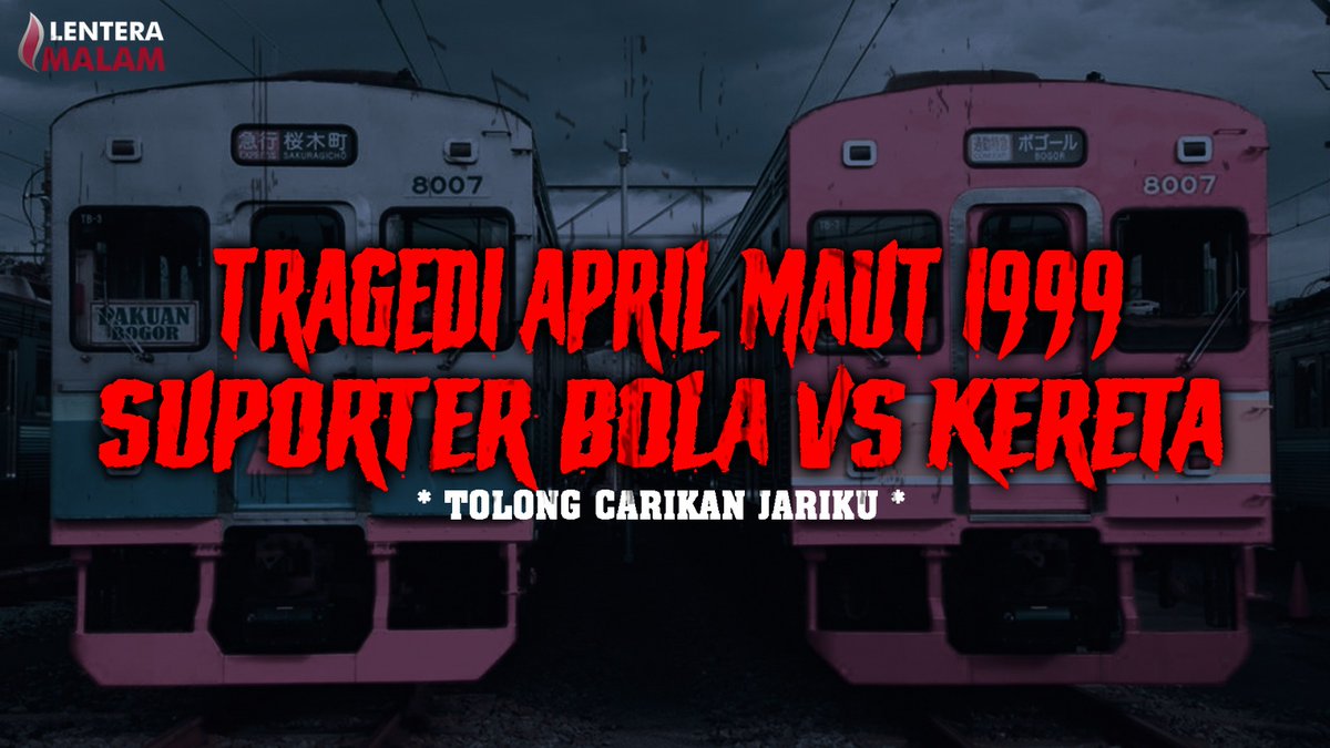 11 SUPORTER BOLA MEREGANG NYAWA - APRIL MAUT 1999

JANGAN DIBACA!!! THREAD INI BERBAHAYA.

@lenteramalam_id @bacahorror @IDN_Horor @cerita_setann @Ceritamistis 

#bacahorror #hororindonesia #suporterbola #tragedi #tragedi1999 #keretaapi