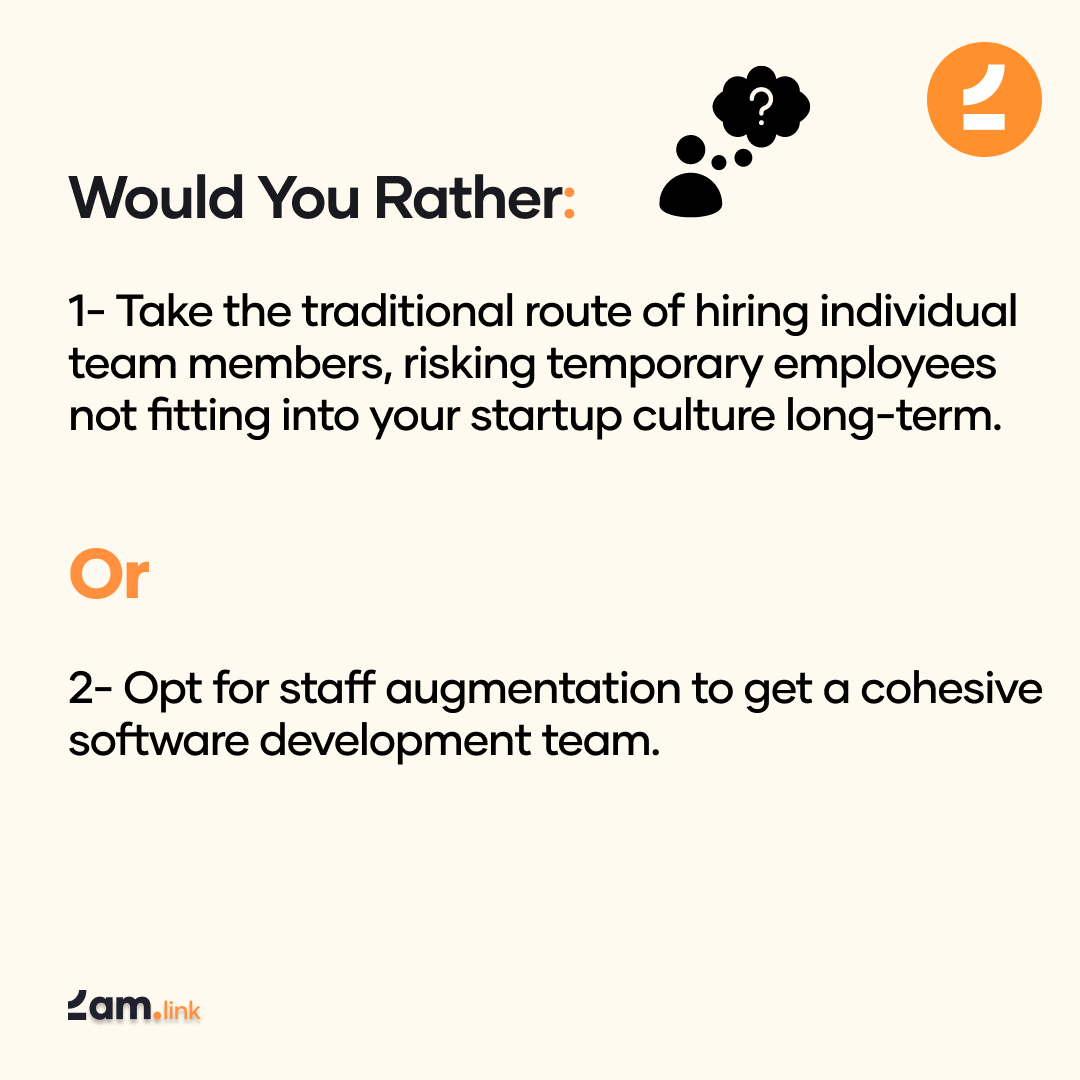 2amlink's tweet photo. Let's play 'Would You Rather' 🤔 
Business Owner Edition!

#business #staffaugmentation #outsourcing #softwaredevelopment #coding #programming https://t.co/5yPFjnzFSg