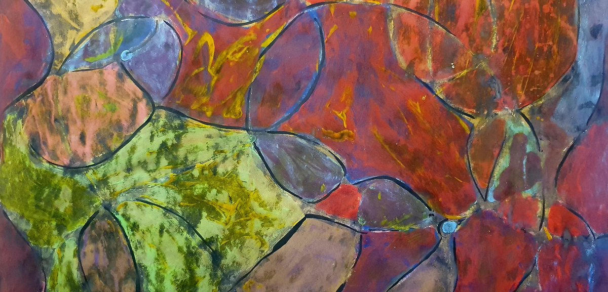 MissGillAlex's tweet photo. Recent abstract paintings by ASN Senior pupils, using a batik technique 👏🏻 https://t.co/okkIfsaNyT