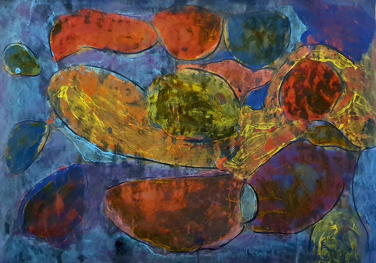 MissGillAlex's tweet photo. Recent abstract paintings by ASN Senior pupils, using a batik technique 👏🏻 https://t.co/okkIfsaNyT