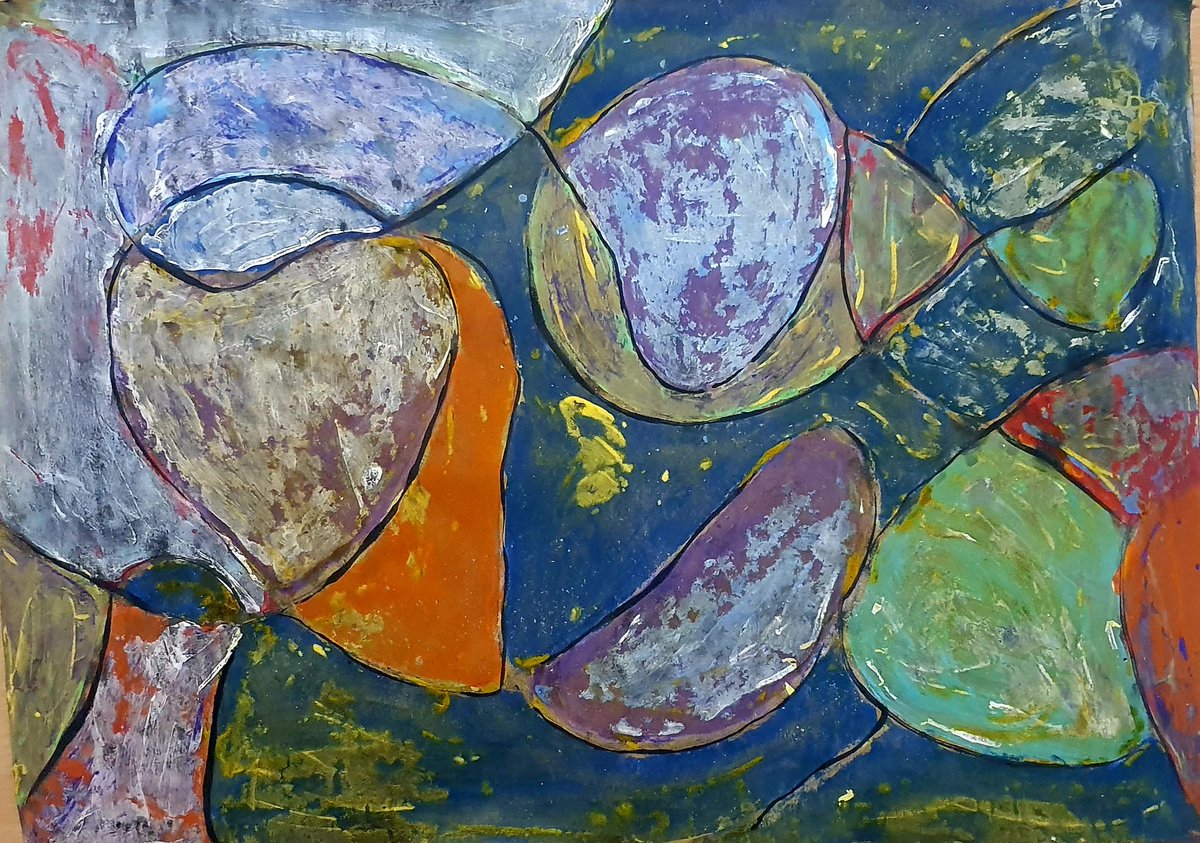 MissGillAlex's tweet photo. Recent abstract paintings by ASN Senior pupils, using a batik technique 👏🏻 https://t.co/okkIfsaNyT