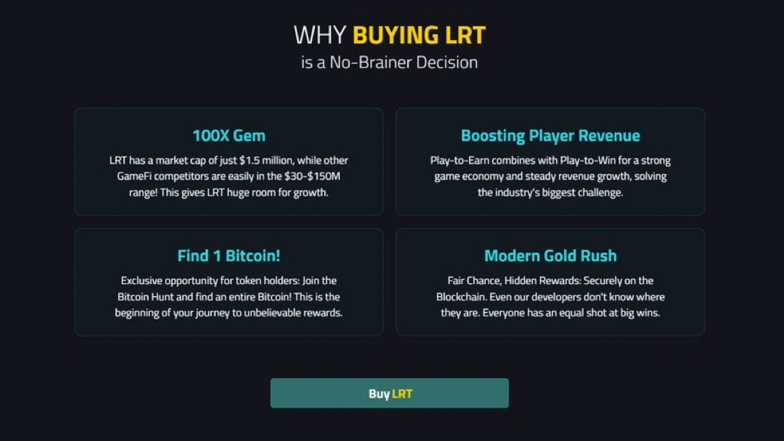 Looking to invest? 🔎

🚀🪐LandRocker offers one of the safest and best projects for your money. Why?

 💥Here's why!

#tokenpresale #TokenSale #P2E #ICO #LRT #P2W