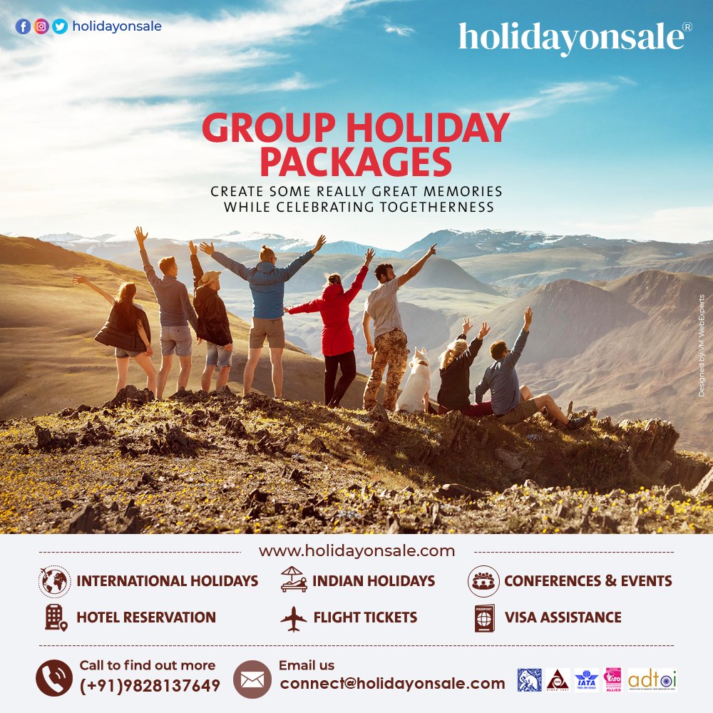 holidayonsale's tweet photo. Choose from a variety of Group Holiday Packages offered by #Holidayonsale; create some really great memories while celebrating togetherness.
Book your holiday now! Call or WhatsApp at 098281 37649
Email: connect@holidayonsale.com 
#grouptours #groupholiday #grouptravel #travel https://t.co/HkaP0KyjNz