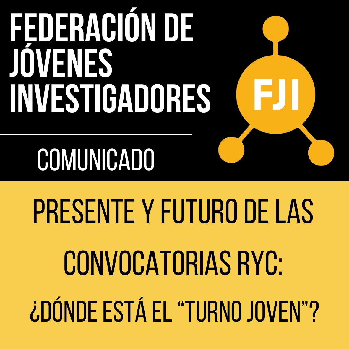FJIprecarios's tweet photo. 📢El Ministerio @CienciaGob se olvida de nuevo de los investigadores “jóvenes” en las Ramón y Cajal (#RyC) y plantea mejoras insuficientes para las #postdocs estatales

📋Desde la FJI lo analizamos en nuestro comunicado (https://t.co/rvScwU1dv5) 

Y te lo resumimos aquí🧵👇 https://t.co/P9po7lBYz5