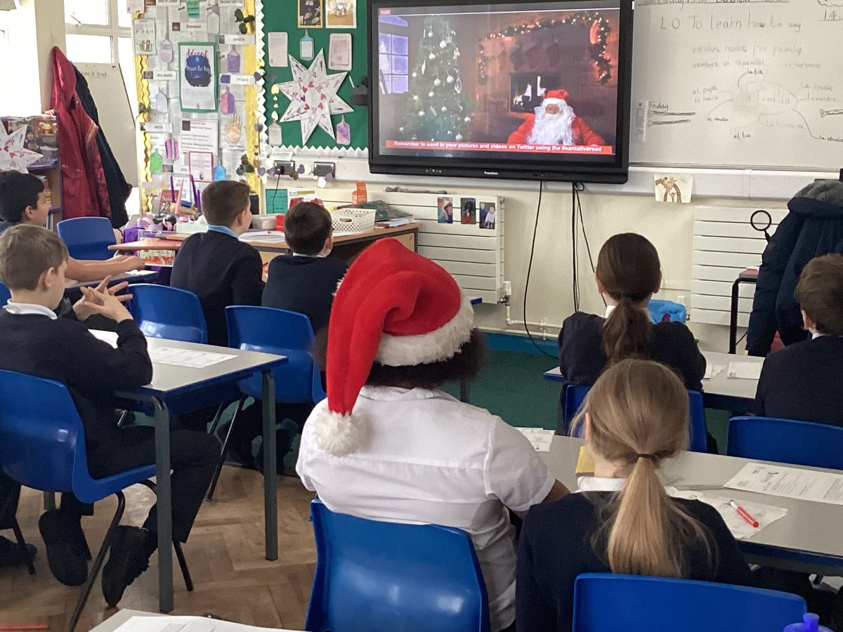 Year 6 are so excited to see Father Christmas and can’t wait to listen to ‘Twas the Night Before Christmas’ @OurLadyandAllS1 #CatholicLife #santaliveread