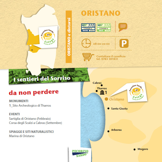 Oggi il nostro tour fa tappa a Oristano dove ci accoglie CAO Formaggi produttore storico di Pecorino Sardo DOP. Sia il Dolce che il Maturo sono disponibili nel punto vendita aziendale. Nell'area circostante monumenti e siti naturalistici belli come pochi! pecorinosardo.it