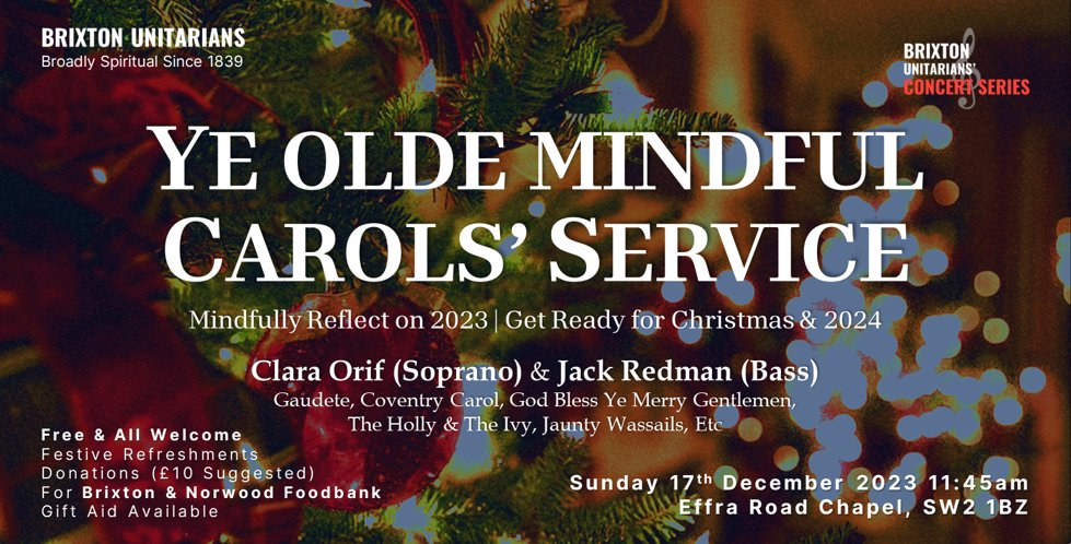 BrixtonSeries's tweet photo. Not long to go before our Carols' Service this Sunday, welcoming guest soprano Clara Orif and bass @jackredmanmusic from the @RoyalAcadMusic, fundraising to support the @foodbankNorwood. 

Free tickets can be pre-booked here, with donations welcome: https://t.co/iPWoi4ADSU https://t.co/FWe9oxT7ss
