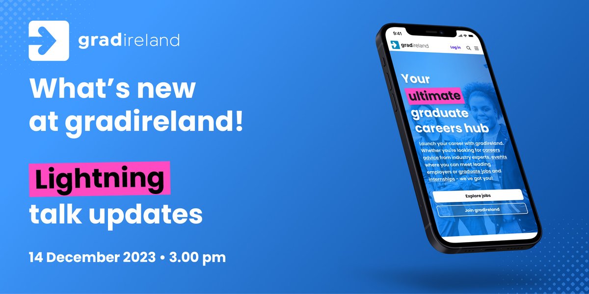 gradireland's tweet photo. Join us TODAY for an update on what's new in gradireland! Here, you'll discover some of our new products, services, partnerships and features that will support you with brand building, attracting candidates &amp; recruiting graduate talent in 2024. Register - https://t.co/sTfZHdv8mQ https://t.co/f5L7Y4r8dt