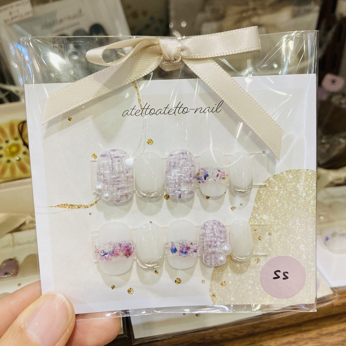 culier_sendai's tweet photo. atetto-nailさんのネイルチップがサイズ別になりました🌷💅サンプルを近くに置いていますので合わせて確認してくださいね☺️すてきなカラーでたくさんお届けいただいています🫶サイズを合わせてのオーダーもご相談くたさい❣️ https://t.co/poDwXWlHRv