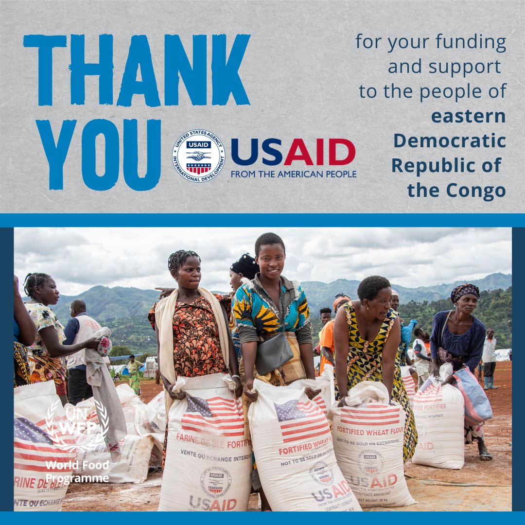 #ThankYouThursday goes out to @USAIDSavesLives for standing with @WFP in providing immediate food assistance to 11,000 people in Sake, eastern DRC 🇨🇩 Your crucial support is making a difference in the lives of those on the frontline of conflict.