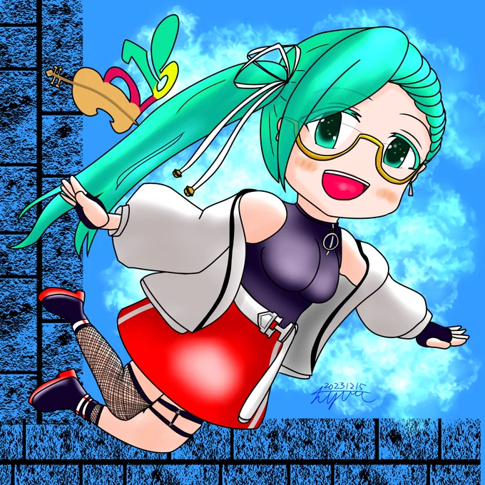 On the Blue-Archive.  今年のすーちゃんは、今年の漢字の候補に「青」が上がるほどブルアカづくめでしたねw 正直すーちゃんがやってなかったら始めてなかったので、このままずっと続けて欲しいなと思います。 誕おめ!!!  #神楽すず #すずあーと #神楽すず誕生日2023