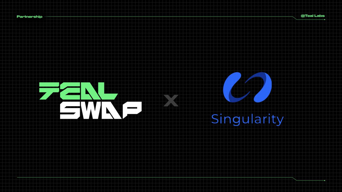 tealswap's tweet photo. 🟩Tealswap x Singularity: PARTNERSHIP⬛️

🎉To celebrate our integration and partnership with Singularity, we're giving away airdrop

- 25 USD in USDC 4 winners
- Total 100 USDC

To enter:
1️⃣Follow @s9ygg @tealswap 
2️⃣Like+RT

⏲️5 Days 

#Giveaways #Airdrop #USDC https://t.co/CpTq84T4Ja
