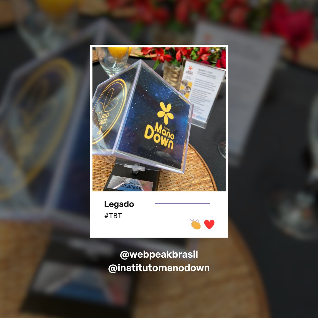 webpeakbrasil's tweet photo. Dia de #TBT

Em 2023 fomos premiados com um Selo do Instituto Mano Down. Conheça e faça parte do legado! 💜💛 

#inclusao #oportunidade https://t.co/H0Kc10UlRv