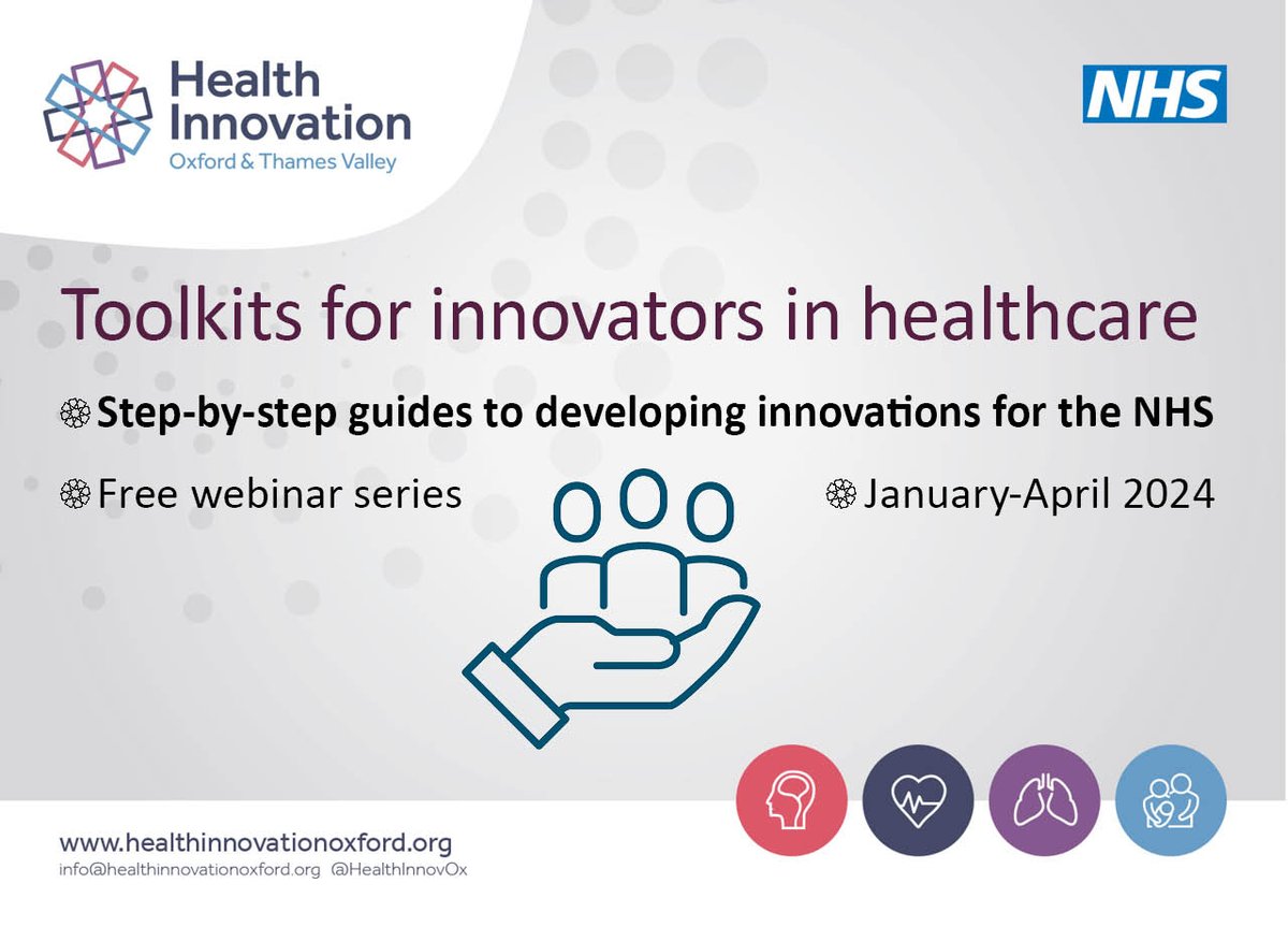 Strategic & Industry Partnerships (@sip_hioxford) on Twitter photo .<a href="/HealthInnovOx/">Health Innovation Oxford & Thames Valley</a> is running a series of webinars providing a step-by-step guide to developing your innovations for the NHS and social care.
Join our first webinar on developing your healthcare value proposition on 📅17 Jan, 1230-1330
More info: bit.ly/HealthInnovate… .<a href="/HealthInnovOx/">Health Innovation Oxford & Thames Valley</a> is running a series of webinars providing a step-by-step guide to developing your innovations for the NHS and social care.
Join our first webinar on developing your healthcare value proposition on 📅17 Jan, 1230-1330
More info: bit.ly/HealthInnovate…