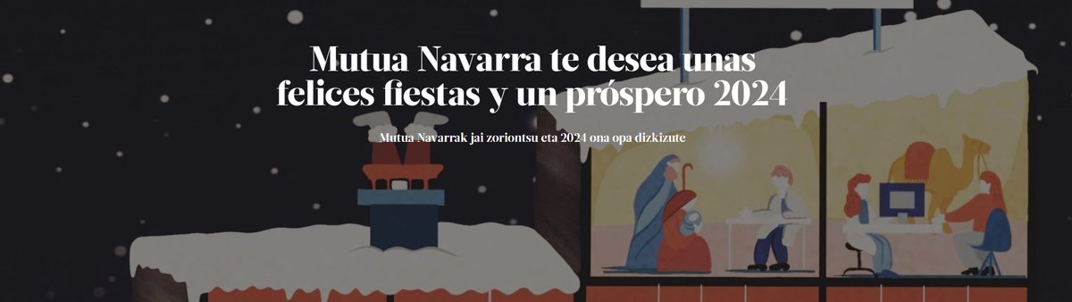 mutuanavarra's tweet photo. 🎄🎉@mutuanavarra te desea una #FelizNavidad y próspero 2024. 
🎄🎉@mutuanavarra jai zoriontsu eta 2024 ona opa dizkizute. 
Porque la navidad está llena de buenas historias...nuestra felicitación tiene forma de Calendario. Conoce cada una, día a día...
https://t.co/aH1W4LWV2n https://t.co/sSrQYcqE0r
