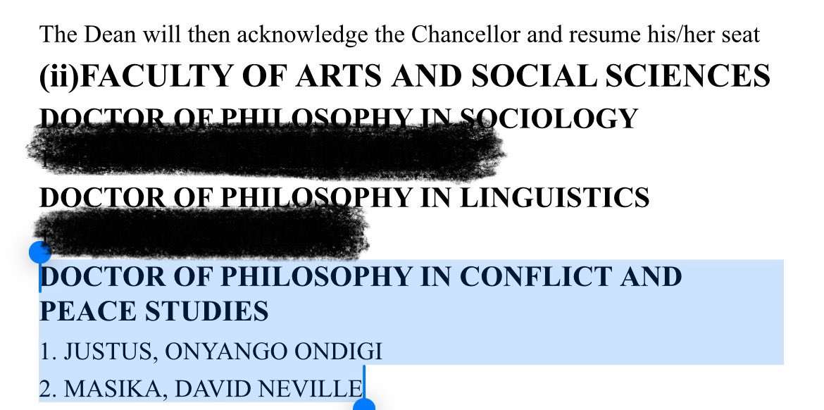 UoN_PSA's tweet photo. Your dedication and leadership have shaped the path for generations to come. Congratulations on achieving your Doctor of Philosophy degrees! 🕊️👏 #UoNPeaceStudies #Classof2023 #PioneersInPeace @uonbi https://t.co/X5n4wUll6M