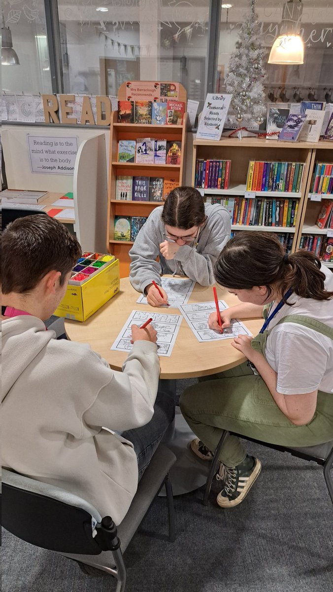 You're never too old for some Christmas colouring! Our P16 students taking a breather between mock exams by completing some festive bookmarks for the library <a href="/PenistoneGS/">Penistone Grammar School</a> <a href="/PGSALCPost16/">PGSALC Post 16</a>
