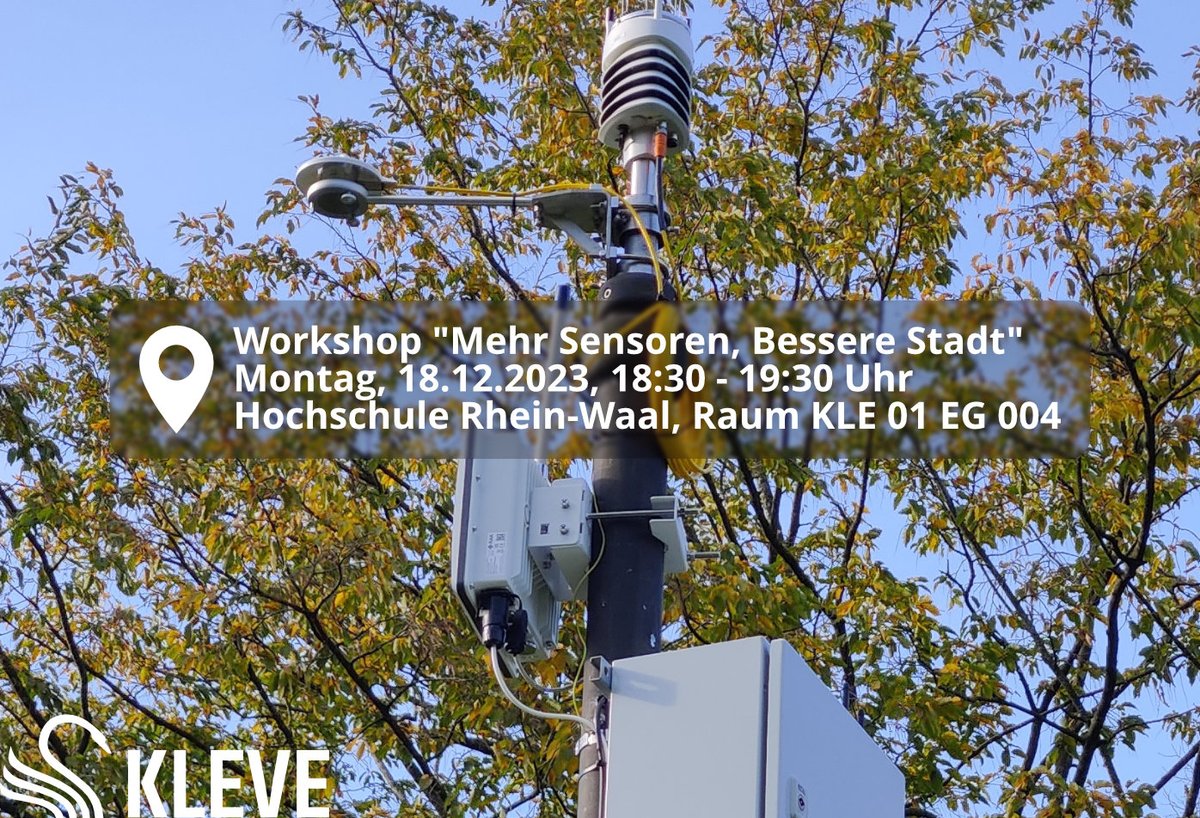 Die Stadt Kleve und die Hochschule Rhein-Waal laden alle Bürgerinnen und Bürger herzlich zum Workshop "Mehr Sensoren, Bessere Stadt: Dein Einstieg in die Welt der Sensoren!" ein! Es wird um Sensorik und das IoT gehen.