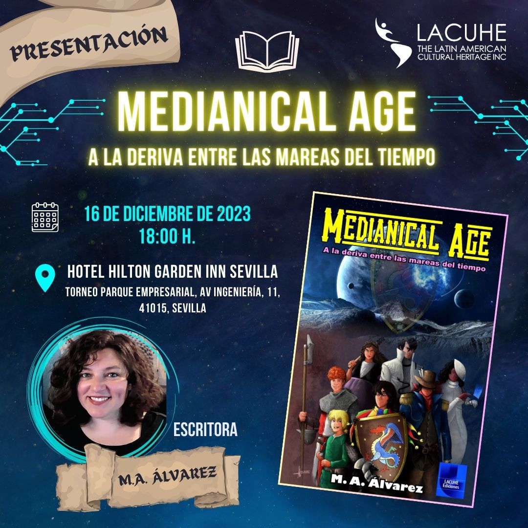 auxilili's tweet photo. 📚 Este sábado 16 de diciembre, presentaré mi nueva novela «MEDIANICAL AGE: A la deriva entre las mareas del tiempo» en Sevilla.
Me gustaría invitaros a la presentación para compartir con vosotros este día literario tan especial. ¡Os espero! 😊
#medianicalage #maalvarez https://t.co/zTkStUXGtB