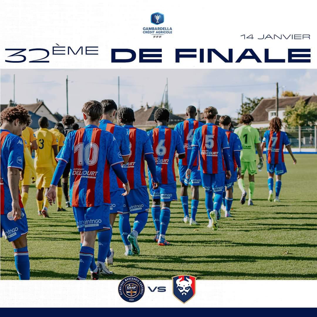 🏆 Le <a href="/SMCaen/">Stade Malherbe Caen</a> se déplacera sur la pelouse de l’Olympique Marcquois (R1) en 32e de la <a href="/GambardellaFFF/">Coupe Gambardella - Crédit Agricole</a>. 

📆 Une rencontre qui se jouera le dimanche 14 janvier. 

#SMCaen #TeamSMC