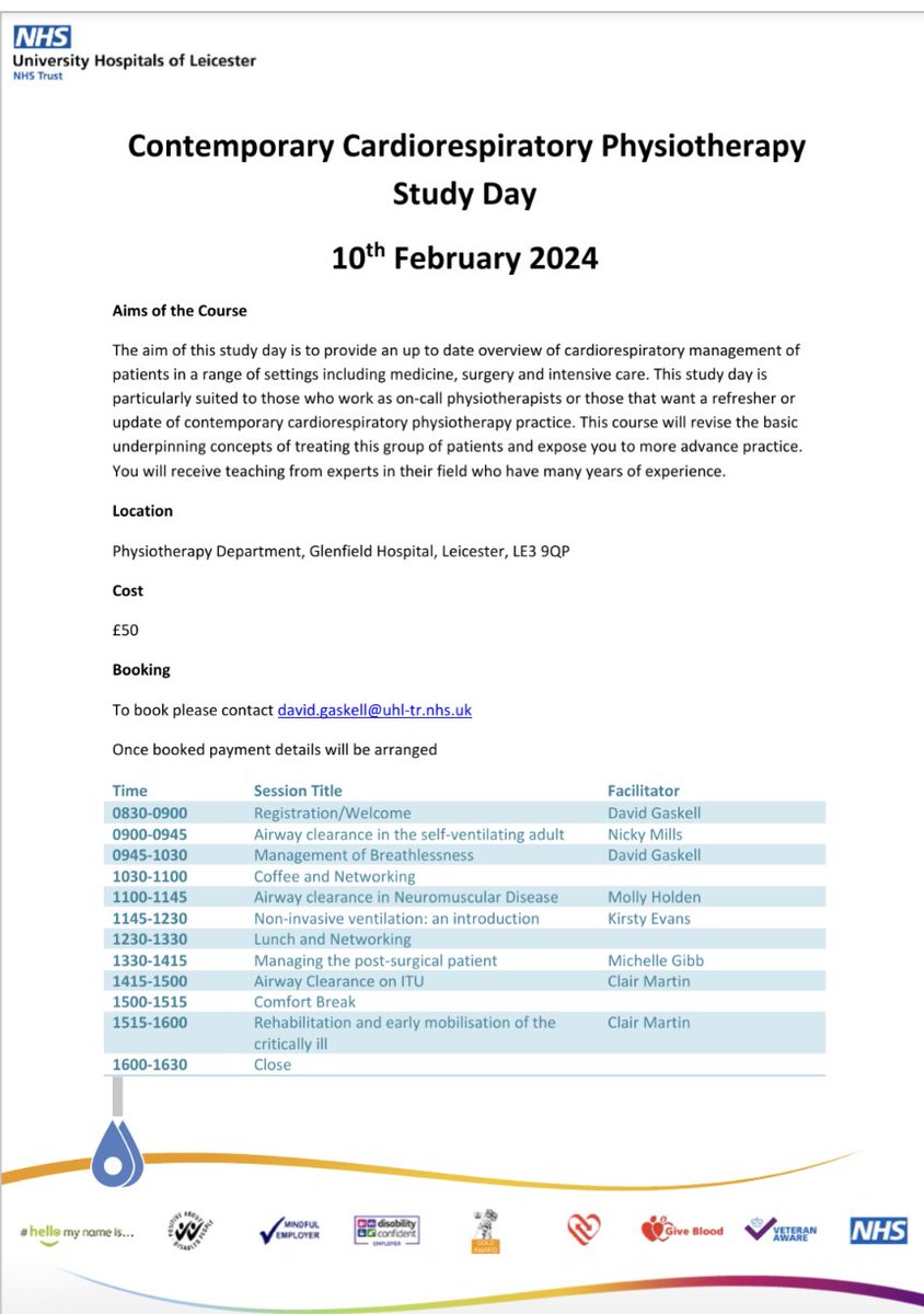 Don't forget to book your place on this excellent looking respiratory course <a href="/uhltherapy/">uhltherapy</a>. <a href="/TheACPRC/">ACPRC</a> members it might be perfect for you!