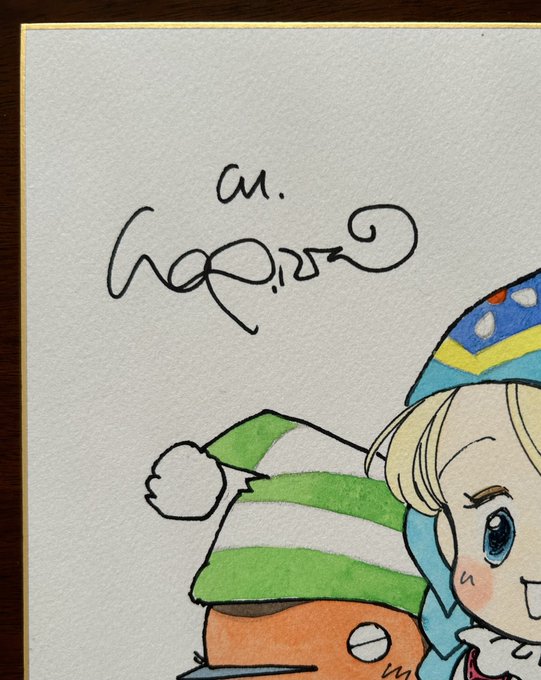 #萩岩睦美 先生から、あの子とあの子が描かれた超絶に可愛い色紙を頂戴致しました! 萩岩先生、ありがとうございました!  皆様からの色紙は来年2〜3月にネットと展示会場にてオークションを実施。収益は全額 #旧尾崎テオドラ邸 の補修費のために使わせていただきます #旧尾崎邸保存プロジェクト