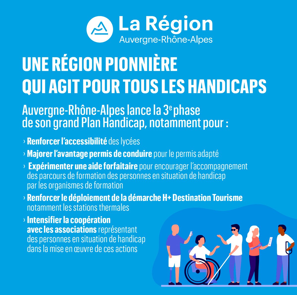 alnanchi's tweet photo. Fiers de défendre la cause du handicap en @auvergnerhalpes ! Depuis 2017, avec @laurentwauquiez et @SandrineChaix 730 projets soutenus, plus de 30 M€ investis. Avec cette 3e phase du plan régional Handicap, votée à l’unanimité, nous renforçons encore nos actions. https://t.co/iVpXh7QGEH