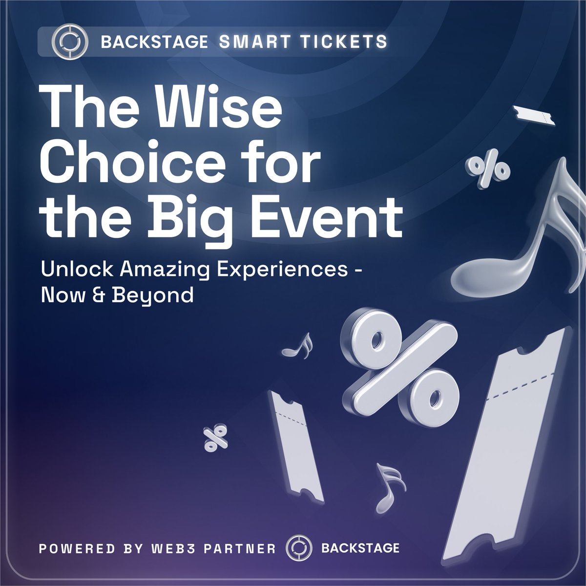💡 Did you know?
Backstage #SmartTickets aren't just about event access? They're your gateway to an ongoing stream of surprises!

Be part of something extraordinary with Backstage and step into the future of the events ⚡️