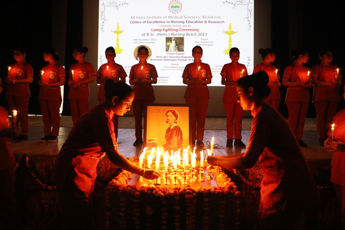 Lamp Lighting and Oath taking ceremony of BSc Hons Nursing, Batch 2023 <a href="/aiimsrishi/">AIIMS RISHIKESH</a> under the leadership of ED Prof Meenu Singh, a tribute to Florence Nightingale- The Lady with Lamp.
 <a href="/MoHFW_INDIA/">Ministry of Health</a> <a href="/meenusingh4/">meenu singh</a>