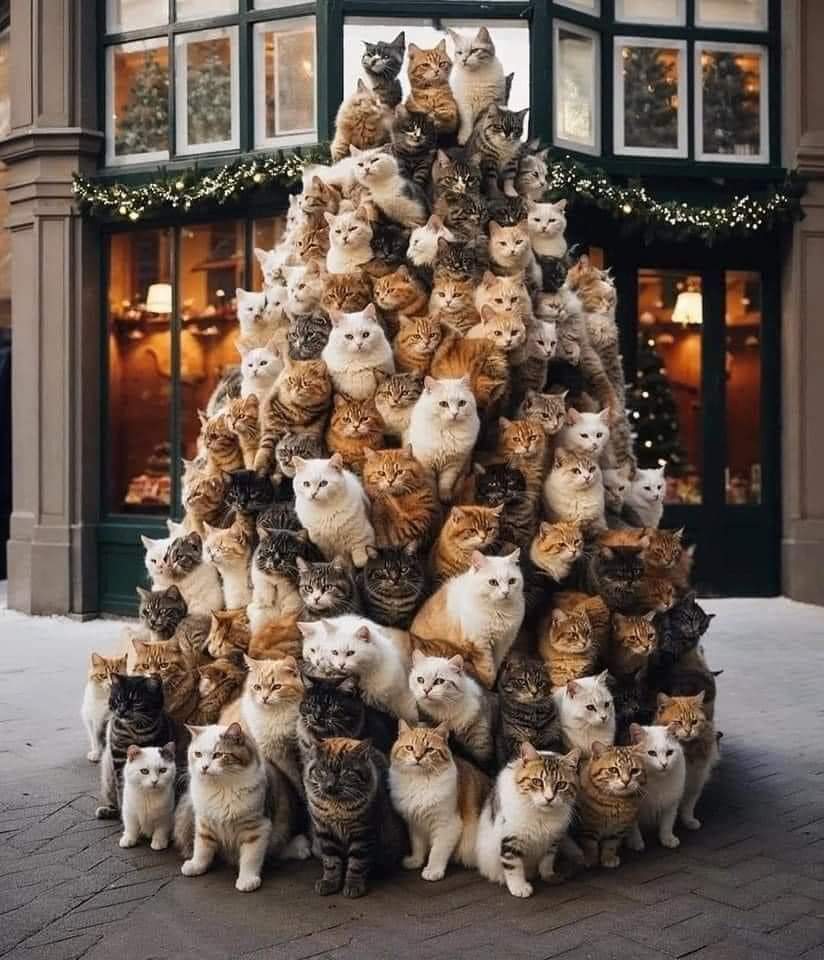 mrcat9999's tweet photo. Christmas cat tree https://t.co/8HuH3V6FO7