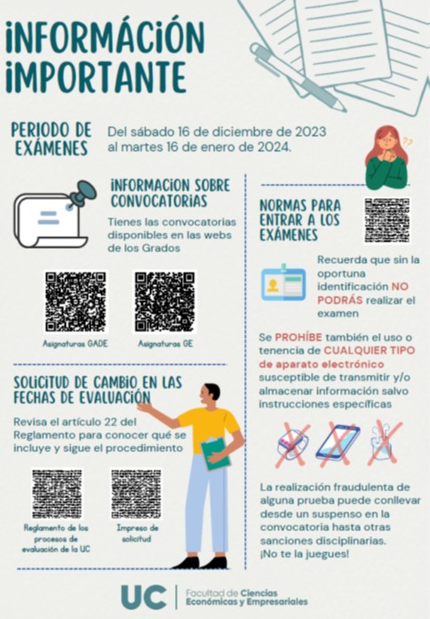 ¡Estamos de exámenes! El sábado 16 de diciembre comienza el periodo de exámenes, y no s está de más recordar algunos aspectos importantes... 🔽