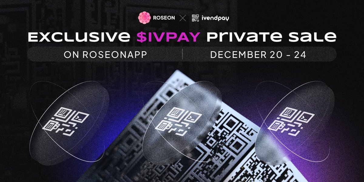 RoseonExchange's tweet photo. 📣 Get ready for the Exclusive $IVPAY Private Sale at RoseonApp!

We're thrilled to unveil our partnership with @ivendpay, a cutting-edge payment system enabling crypto acceptance via POS terminals, vending machines, and mobile apps, available on AppStore and Google Play.

🗓 Save the Date: December 20th 9AM UTC
💰 Price: 1 $IVPAY= 0.025 USDT_BEP 20

👉 Read More: https://t.co/GVUvwLALXv

🚀 Level up your VIP status now to be among the first to seize this limited chance before the $IVPAY IDO hits other top-tier Launchpads like TrustPad, Poolz, Finceptor, Tenset, and more!

*Note: This private sale is exclusive to VIP users and RoseonPass NFT holders

#Roseon #IDO #Altseason