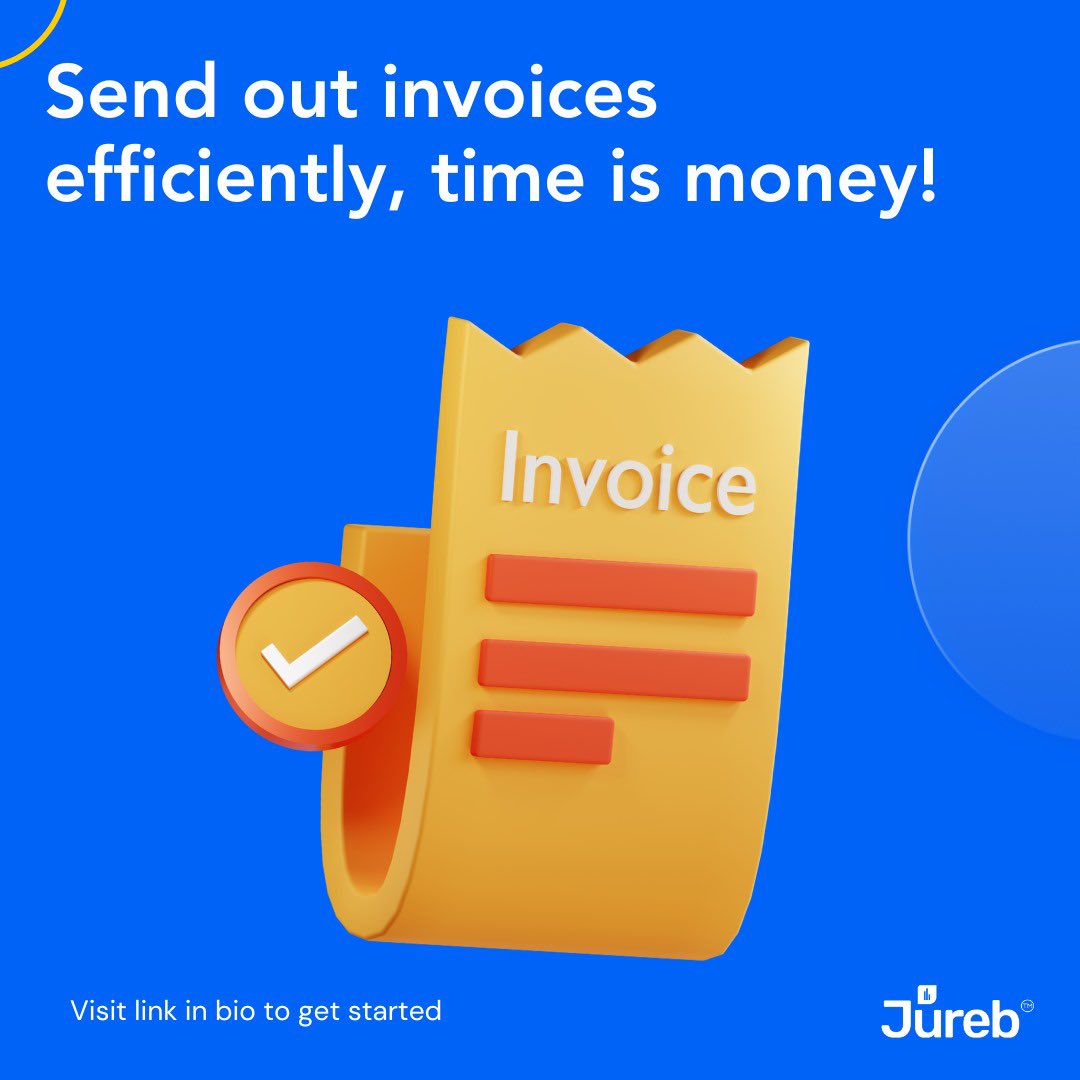 Jureb_Business's tweet photo. Reject traditional paper invoices. Easily send invoices to your customers instantly, whenever and wherever you are, upon request. https://t.co/P4ntT7k6aL