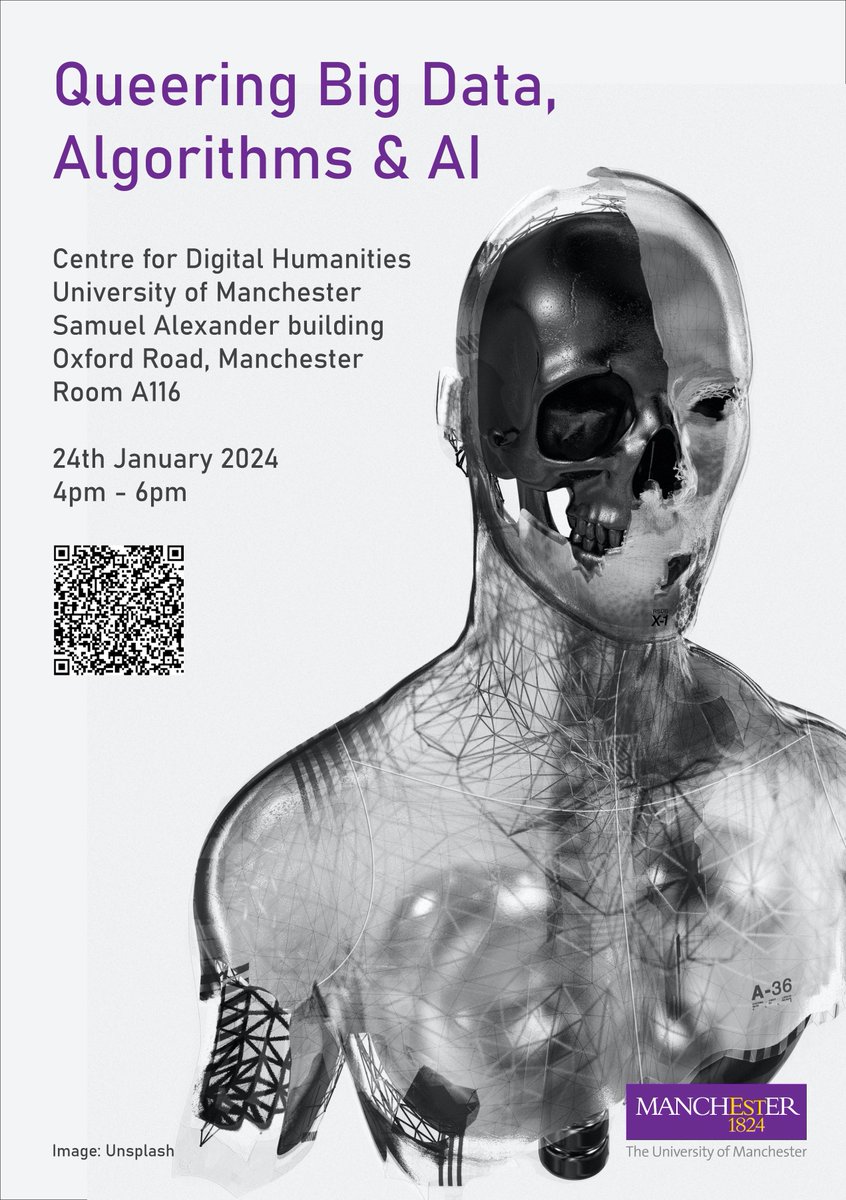 For those in Manchester and who want to visit us, I'm organizing an event in January on 'Queering Big Data, Algorithms & AI' with some amazing panelists! For more information and registration, see: forms.gle/wfgbqDcZw6LK9W…