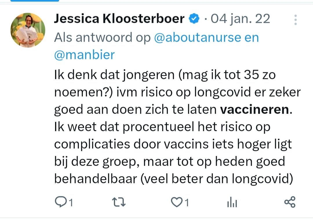 Ongefundeerde uitspraken doen is blijkbaar je handelsmerk. Tenzij je een behandeling hebt voor een onopgemerkte #myocarditis op de langere termijn, bij mensen die nog tientallen jaren voor de boeg hebt.