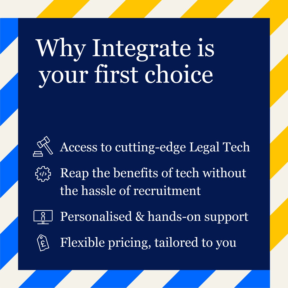 weareintegrate's tweet photo. 🔓 Unlock the Future of Legal Software with Integrate!

When it comes to software integration, support, and development for the legal industry, there's one name that stands out: Integrate. Here's why we're your first choice:
#Integrate #LegalTech #SoftwareDevelopment #TechSupport https://t.co/YcBTI6YLER